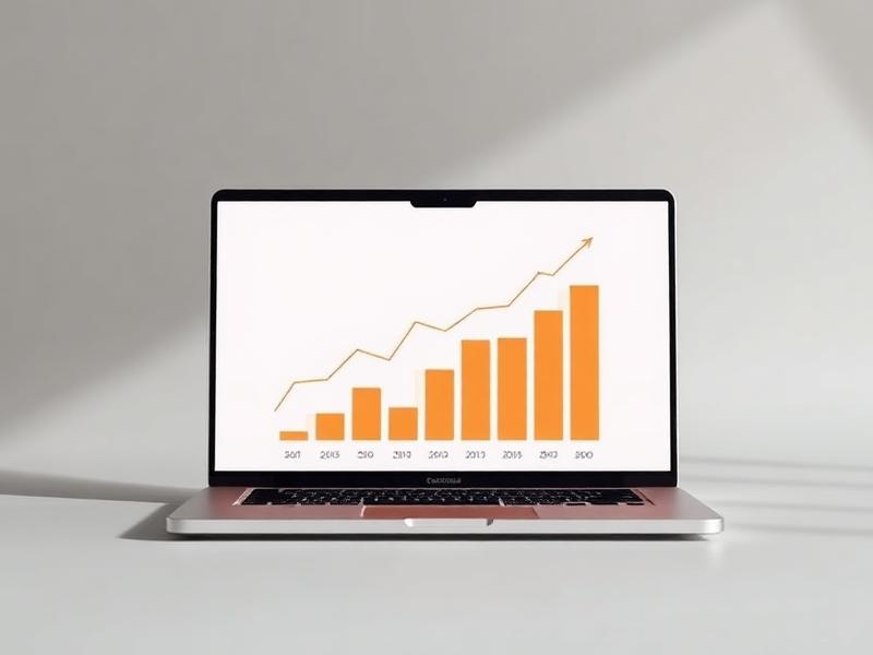 Laptop showing an organic traffic chart